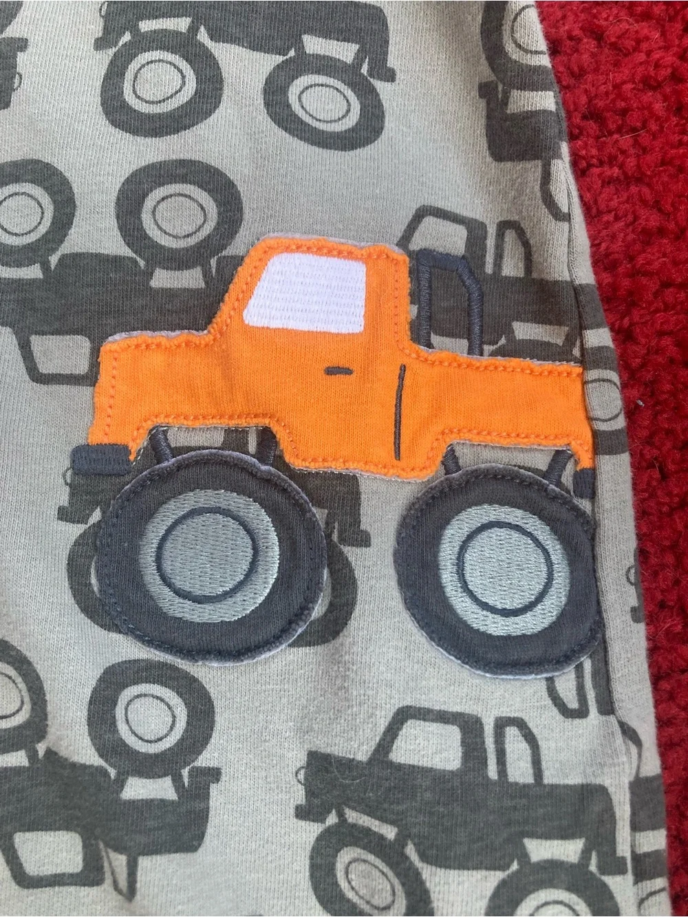 Carter's Gray Baby Romper with Orange Accent
